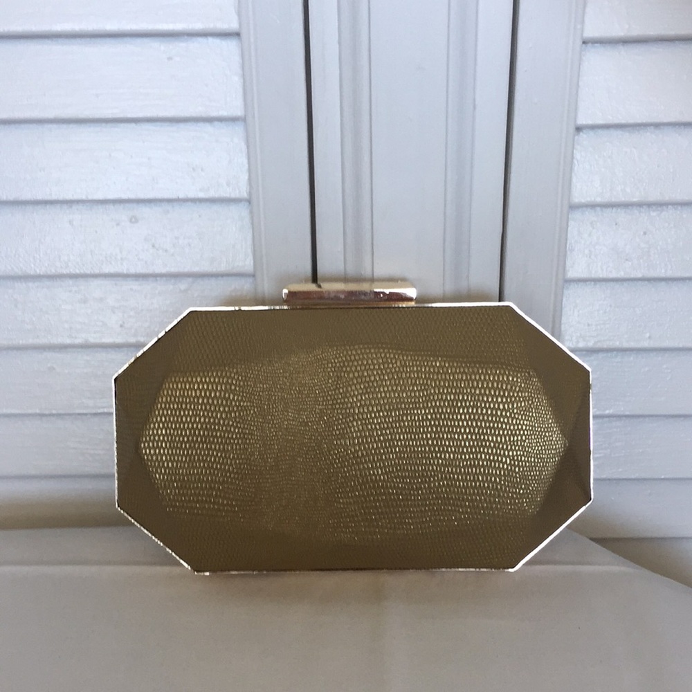 INC International Concepts Tamme Clutch Gold